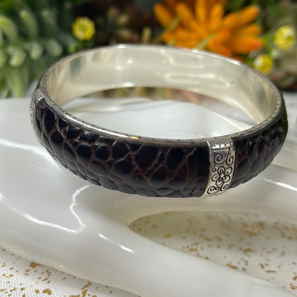 Brighton bracelet bangle silver brown croc - Picture 6 of 6